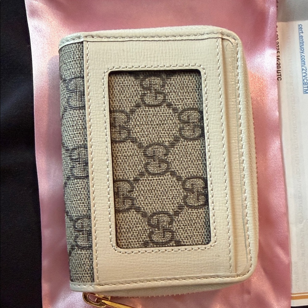 Beige and Gold Wallet with Horsebit Detail - Picture 3 of 5